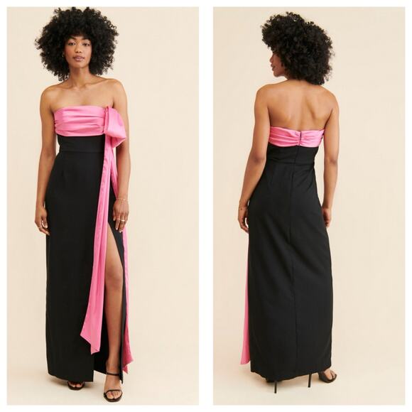 NWT Hutch Serina Strapless Column Bow Maxi Dress Size 00 Wedding Cocktail Gown - Picture 13 of 13